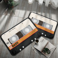 New Style Music Tape Entrance Funny Doormat Retro Flannel Floor Mat Bathroom Decor Carpet Non-Slip Rug For Living Room Kitchen