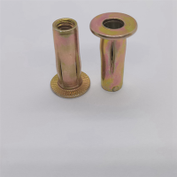 Multi-Grip Rivet-Nut, M8 Pre-Bulbed Carbon Steel Color-Zinc-Plated Flat Head Threaded Insert Nut 100Pcs