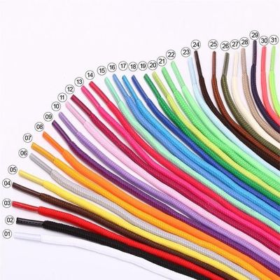 Unisex Multicolor Round Cord Shoelaces 2019 Hot Sale Waxed Head Solid Color Shoelace High Quality Wholesale Shoelaces