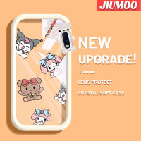 เคส JIUMOO สำหรับ OPPO R17เคสนิ่มลายการ์ตูนหมีน้อยน่ารักและกระต่ายน้อยน่ารักกรอบเคสใส่ Tpu เคสกันกระแทกกล้อง