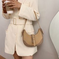 Leather Womens Messenger Bag Fashion Moon Shoulder Bag Luxury Elegant Retro Handbag Small Square Bag