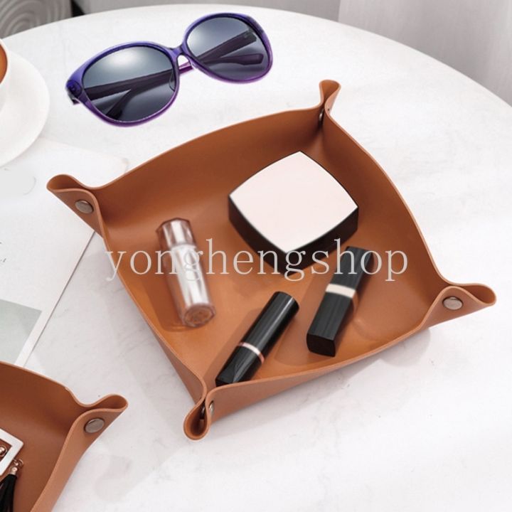 creative-ins-style-desktop-pu-leather-box-folding-tray-foldable-phone-key-wallet-coin-storage-boxes-sundries-organizer-home-decor