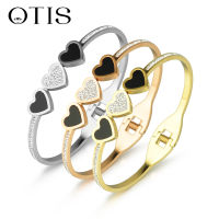 Womens Best-Selling Classic Heart-Shaped Stainless Steel celet With Crystal