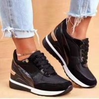 Basket Femme Eva Glow High Heeld Wedge Sneakers For Women Platform Casual Lace-up Shoes For Daily Wear Zapatillas Mujer