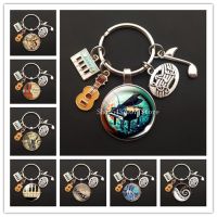 Music teacher keychain glass pianist gift music piano handmade guitar becomes your favorite souvenir