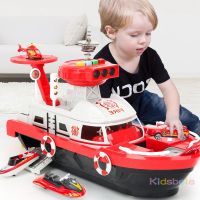 Kanak-Kanak Mainan Simulasi Track Inertia Boat Diecasts &amp; Toy Kenderaan Muzik Story ของเล่นแอลอีดีโมเดลของเล่น Kapal ที่จอดรถสำหรับเด็กผู้ชาย Mainan