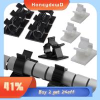 HONEYDEWD 10pcs พลาสติก ที่หนีบออแกไนเซอร์ กาวในตัว เหนียว ผู้ถือผู้ให้บริการ คลิปหนีบสาย การจัดการสายไฟ สายหัวเข็มขัด