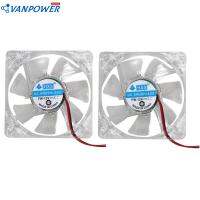 (Ready) 2 X Colorful LED Case Fan 12V 4Pin 80mm 80x25mm For Computer PC CPU Cooling