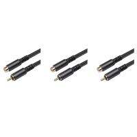 3X RCA Extension Cable RCA Audio Video Cable RCA Male to Female Cord for Speaker, Subwoofer, Camera, Amplifier, 1.8M