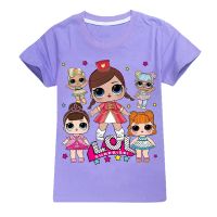 Children T-shirt Lol Surprise Doll Summer Boys And Girls Short Sleeve T-shirts Cartoon 100% Cotton Clothes White T-shirts