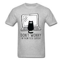 Computer Programs Cat Printed T-Shirt Tech Support 3D Cats Tshirt Latest Cotton Tshirts Cat Software Programming Men