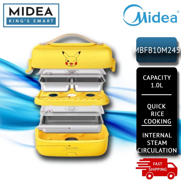 Midea x Pokemon Electric Heating Lunch Box Portable 304 Stainless Steel  Dual Layer Thermal Lunch Box