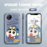 GGK เคสสำหรับ Vivo Y02T Y02 Y02A การ์ตูน,เคสโทรศัพท์ดีไซน์ด้านข้างลายขอบสี่เหลี่ยมปลอกซิลิโคนของเหลวเคสกล้องคลุมทั้งหมด