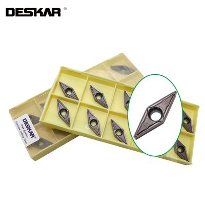 [ใหม่2023] 10PCS DESKAR VBMT160404 VBMT 160408 MV LF6018 LF6118ใส่คาร์ไบด์ CNC เครื่องมือเครื่องกลึงโลหะตัดสำหรับสแตนเลส