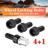 4pcs M14 x 1.25 Wheel Locking Bolts Lug Nut Black + Key For BMW Mini R50 R52 R53 Nails  Screws Fasteners