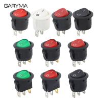 20mm Round Rocker Toggle Switch ON-OFF ON-OFF-ON Plastic Push Button Switch with LED 6A250VAC/10A125VAC 2/3/4Pin Power Switch Electrical Circuitry  Pa