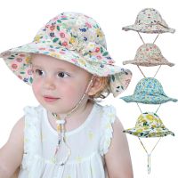 Summer Kids Sun Hat Child Girls Bucket Cap Infant UV Protection Hat Wide Brim Breathable Cap Fit for Kids of 1 to 2 Years Old