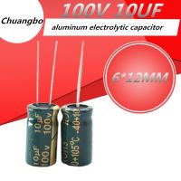 100v10uf คุณภาพ Higt 20ชิ้น100V 10Uf 6*12มม. Esr ต่ำ/อิมพีแดนซ์ความถี่สูงตัวเก็บประจุแบบอิเล็กโทรไลติกอลูมิเนียม100V 10Uf 6*12มม.