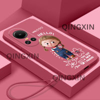 สำหรับ OPPO Reno10 = OPPO Reno10 Pro เคสโทรศัพท์ Tooncutecute เกิร์ลดีไซน์ TPU อ่อนลายการ์ตูนเคสนิ่มยอดนิยมทรงตรงขอบดีไซน์ฟรีสายคล้อง