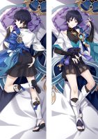 Genshin Impact Kunikuzushi นักแข่งรถ Scaramouche Wanderer Dakimakura ปลอกหมอนอนิเมะเกมอุปกรณ์ตัวถังกอด