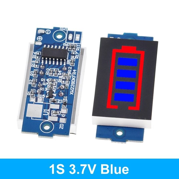 1S 2S 3S 4S เดี่ยว3.7V แบตเตอรี่ลิเธียมตัวบ่งชี้ความจุโมดูล4.2V จอแสดงผลสีฟ้าไฟฟ้าแบตเตอรี่ Power Tester Li-Ion