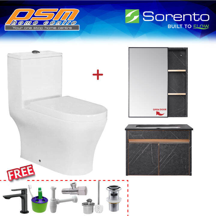 SORENTO One Piece Water Closet Wash Down Flushing System Bathroom S ...