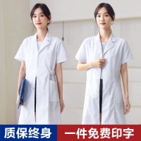 ✐ White coat female doctor summer short-sleeved thin section long-sleeved laboratory chemical beauty salon teacher nurse physician overalls