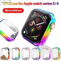 เคส TPU ป้องกันหน้าจอสีสันผิวนิ่มของ IWatch 40มม. 44มม. เคลือบกรอบนาฬิกาของ PHILLIPOHN