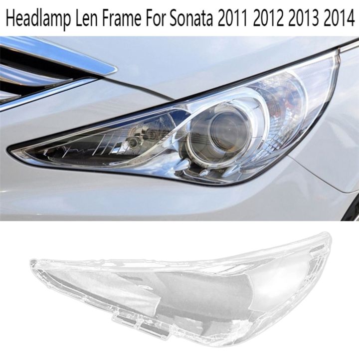 ฝาครอบโป๊ะใสเปลือกกรอบไฟหน้าเล็นไฟหน้ารถ1คู่สำหรับ-hyundai-sonata-2011-2012-2013-2014