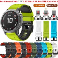 22 26MM Silicone Watchband For Garmin Fenix 6X 7X 7 6 Pro 5X 5 Plus Epix Strap Wrist Strap Forerunner 955 Quick Release Bracelet