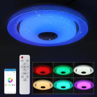 108LED Led Ceiling Light 80W RGB Flush Mount Round Music APP bluetooth Speaker Smart Ceiling Lamp With Remote Control 220V