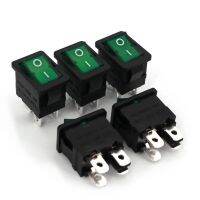 5Pcs สีเขียวพร้อมโคมไฟ21*15มม. 4Pin ON-OFF บำรุงรักษา2ตำแหน่ง DPST Mini Rocker Switch 12A125VAC