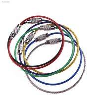 ✔☃♙ 150mm Stainless Steel Wire Rope Colorful Durable Keychain Carabiner Cable Keyring Circle Outdoor Holder Pendant Tool