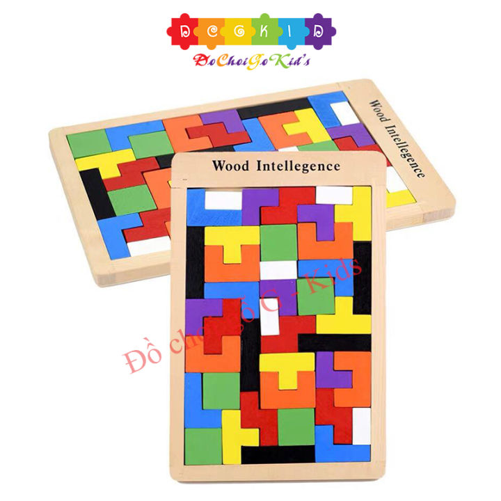 HOÀN TIỀN 6%]Đồ chơi xếp hình bằng gỗ, Đồ chơi xếp hình Tetris Montessori  chất liệu gỗ tự nhiên, nhiều màu sắc kích thích phát triển tư duy logic của  bé |