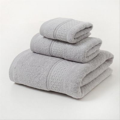 【jw】卍  3pcs Set Hand/Face/Bath Washcloth Cotton 70x140cm Beach Toalla Hotel Textile