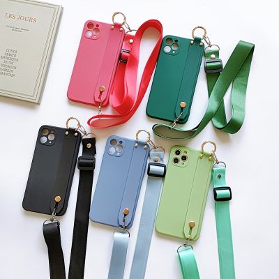 「Enjoy electronic」 Wrist Strap Soft Silicone Cases With Lanyard Neck Shoulder Neck Rope Cover For iPhone 14 13 11 12 Mini Pro Xs Max X Xr 7 8 Plus