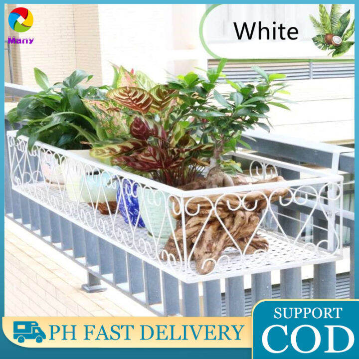 5080cm Stand Storage Rack Hanging Organizer Deck Rail Flowerpot Railing Shelf Balcony Rail 0800