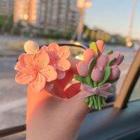 Air freshener INS summer wind lovely pink peach blossom air-conditioning outlet clip decorative aromatherapy expansion of stone