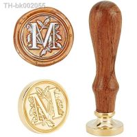 ○﹍▬ Letter M Wax Seal Stamp Vintage Retro Initial M Wax Sealing Stamp Brass Head Wooden Handle Classic Alphabet Letter Stamp DIY