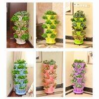 Stackable Flower Pot Non-slip Wide Application Plastic Sturdy Vertical Assorted Space-saving Planter Household Supplies