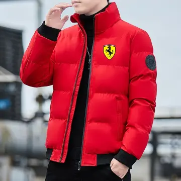 Red Ferrari Motorcycle Racing Biker Jacket Genuine India | Ubuy