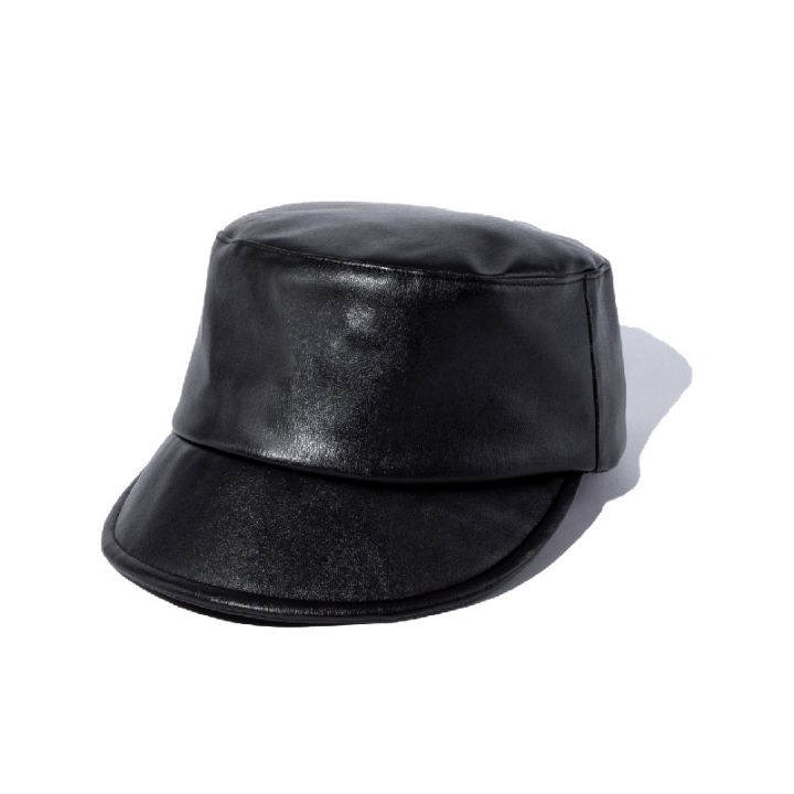 ยอดนิยมภาษาฝรั่งเศสคำคนดังฤดูใบไม้ร่วงฤดูหนาวหนัง-pu-แกะหนังนุ่มลิ้นแบนหมวก-newsboy-หมวกหญิงขนาดใหญ่หมวก