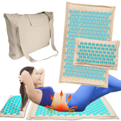 ผ้าลินินมะพร้าวเส้นใย acupressure MAT Sensi หมอนนวดเข็ม Pad โยคะ Shakti Cushion Kuznetsovs applicator บรรเทาอาการปวดหลัง