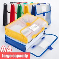 A4 Portable File Folder Expanding Document Folder Waterproof File Organizer Office Stationery PVC Portfolio Paper Storage Bag