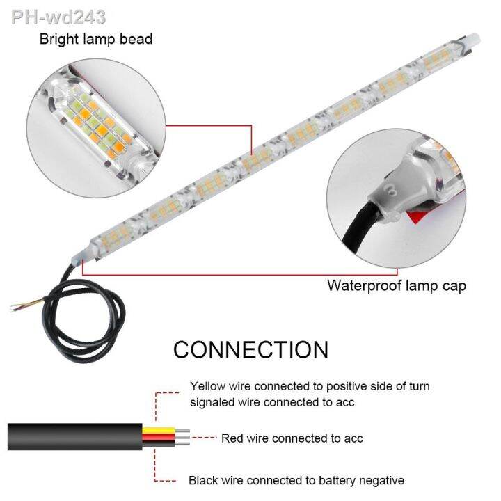 auto-headlight-light-strips-super-bright-12v-2pcs-waterproof-turn-signal-lamp-led-daytime-running-lights-car-drl-streamer-light