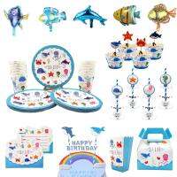 เด็กหญิงเด็กหญิงวันเกิด Sea Life Marine สัตว์ Party Supplies ของขวัญ Giftbag Party Favor Tattoo สติกเกอร์ Clap วงกลม-Cailine