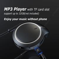 หูฟังบลูทูธเครื่องเล่น MP3พร้อมช่องใส่บัตร TF หูฟังบลูทูธพร้อมไมโครโฟนสำหรับเล่นกีฬาหูฟังไร้สายเสียงแบบ HD