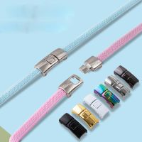 2PCS 8mm Sneakers Lazy Shoelace Buckle Lock No Tie Shoelaces Elastic Reticulated Woven Flat Shoe Laces Clasps Quick Wear Anchors