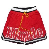 MJ8P RHUDE INS HYPE FIVE correct version american high street basketball sports pants mesh fabric shorts mens shortsTH