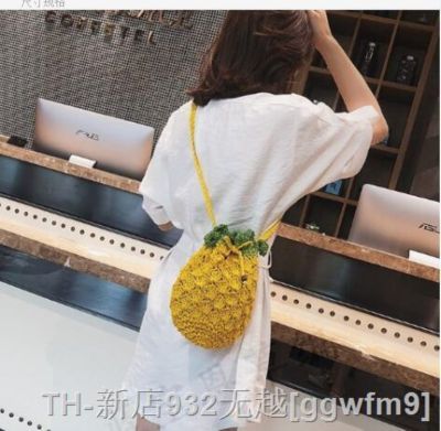 hot【DT】✠☃  1pcs/lot Beach Woven one Shoulder pineapple Crossbody Messenger